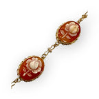 14K Gold Conch Shell Rose Cameo Link bracelet