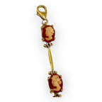 14K Gold Bar Link Conch Shell Cameo Bracelet
