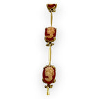 14K Gold Bar Link Conch Shell Cameo Bracelet