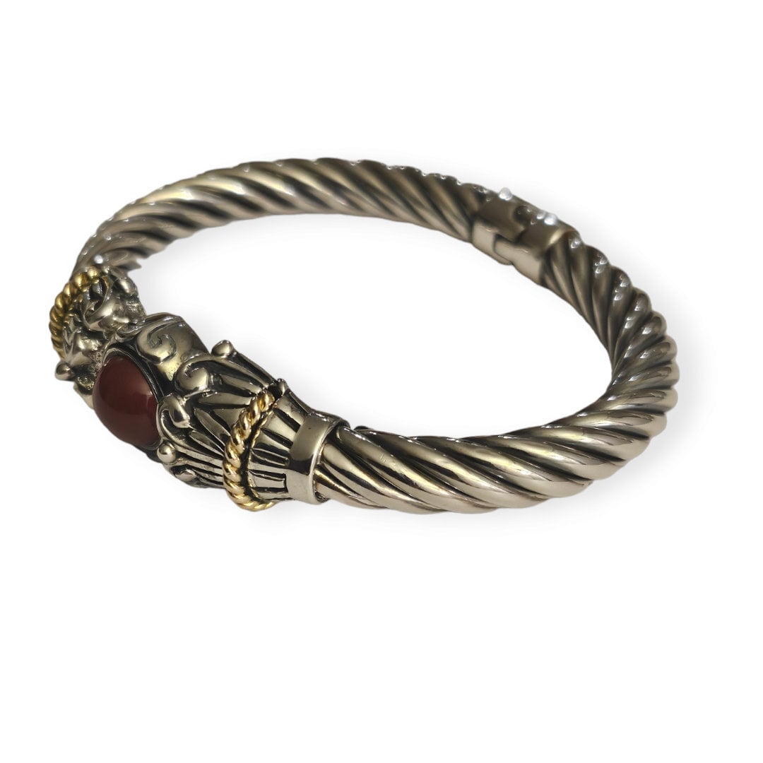 Vintage Silver Cable Bangle Bracelet