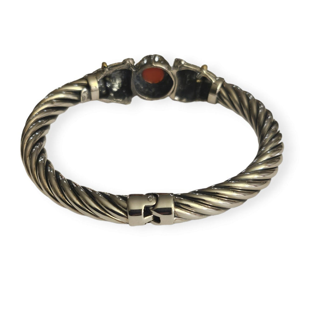 Vintage Silver Cable Bangle Bracelet