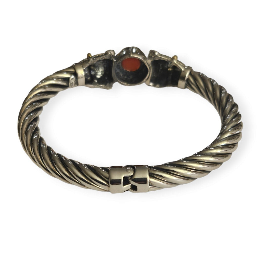 Vintage Silver Cable Bangle Bracelet