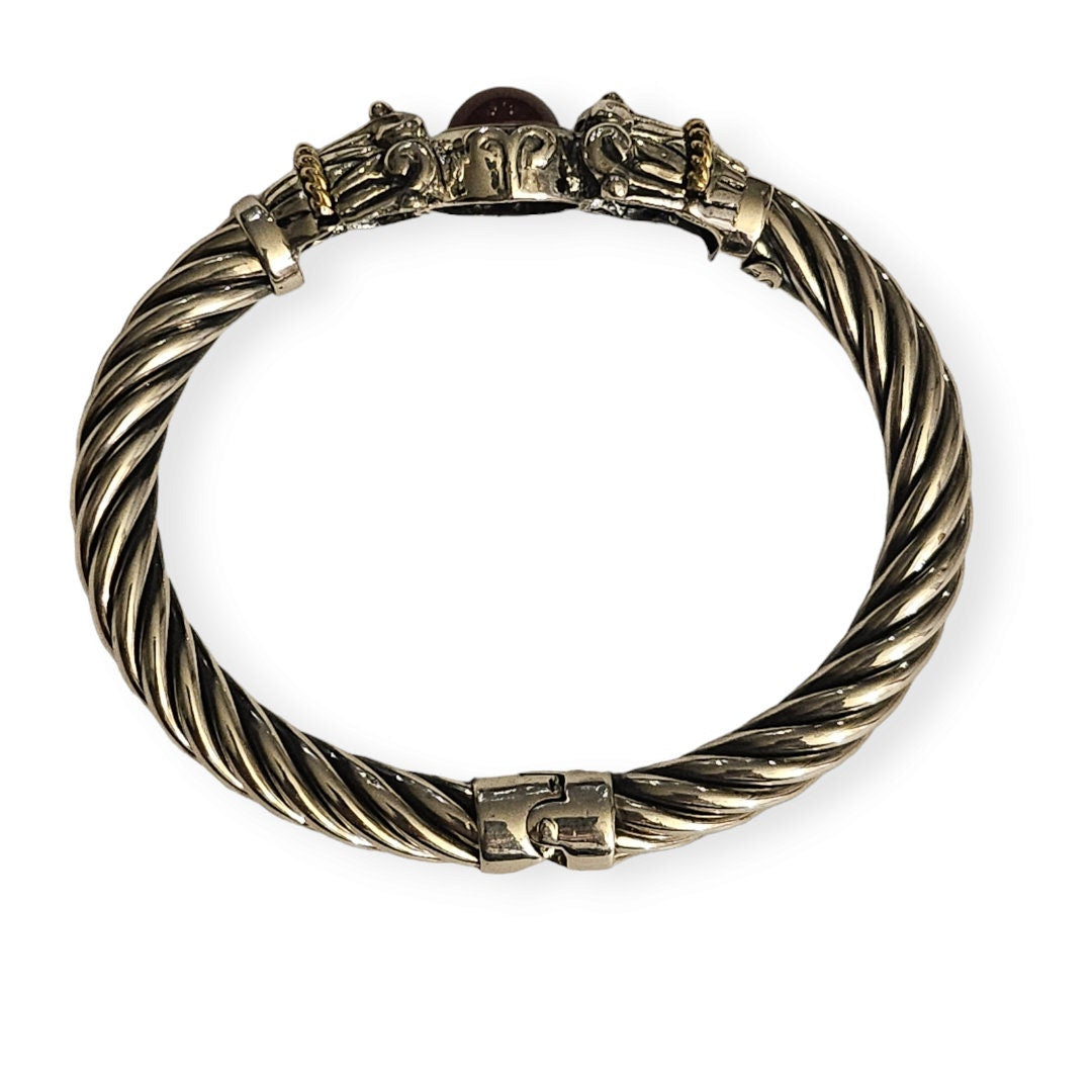 Vintage Silver Cable Bangle Bracelet