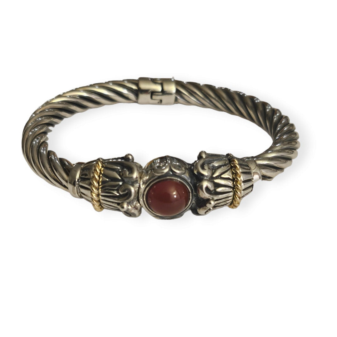 Vintage Silver Cable Bangle Bracelet