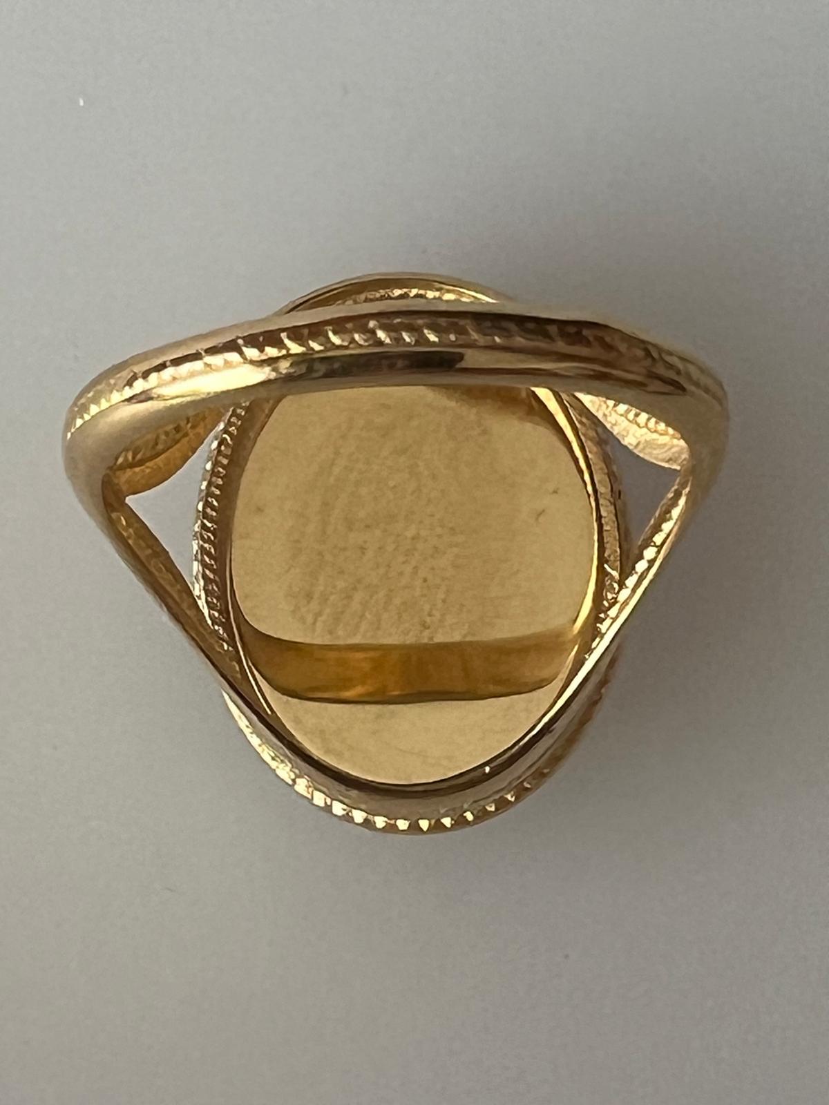 Gold Plated Silver Diamond Accent "Draped Angel Praying" Blue Agate Cameo Ring