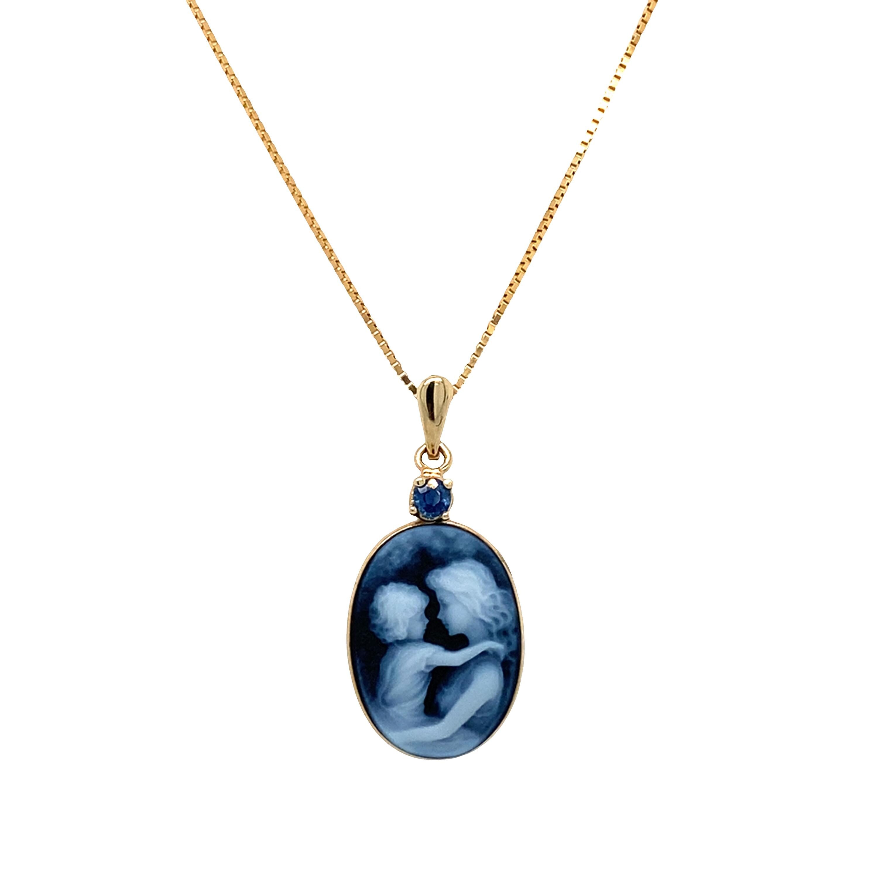 Mother and Child | 10 kt Gold and Birthstone Pendant