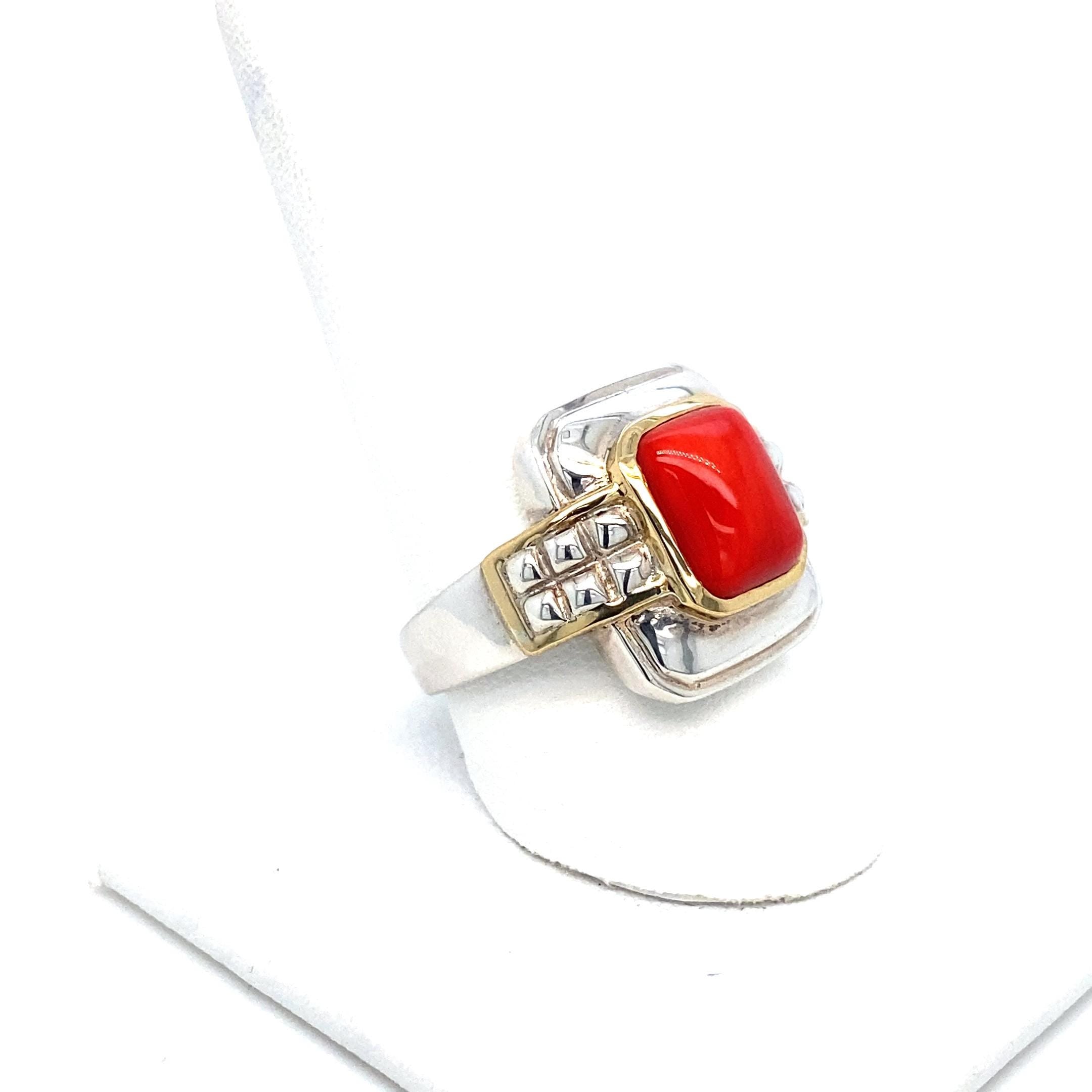 Vintage 18k Gold & Sterling Silver Gemsotne Ring