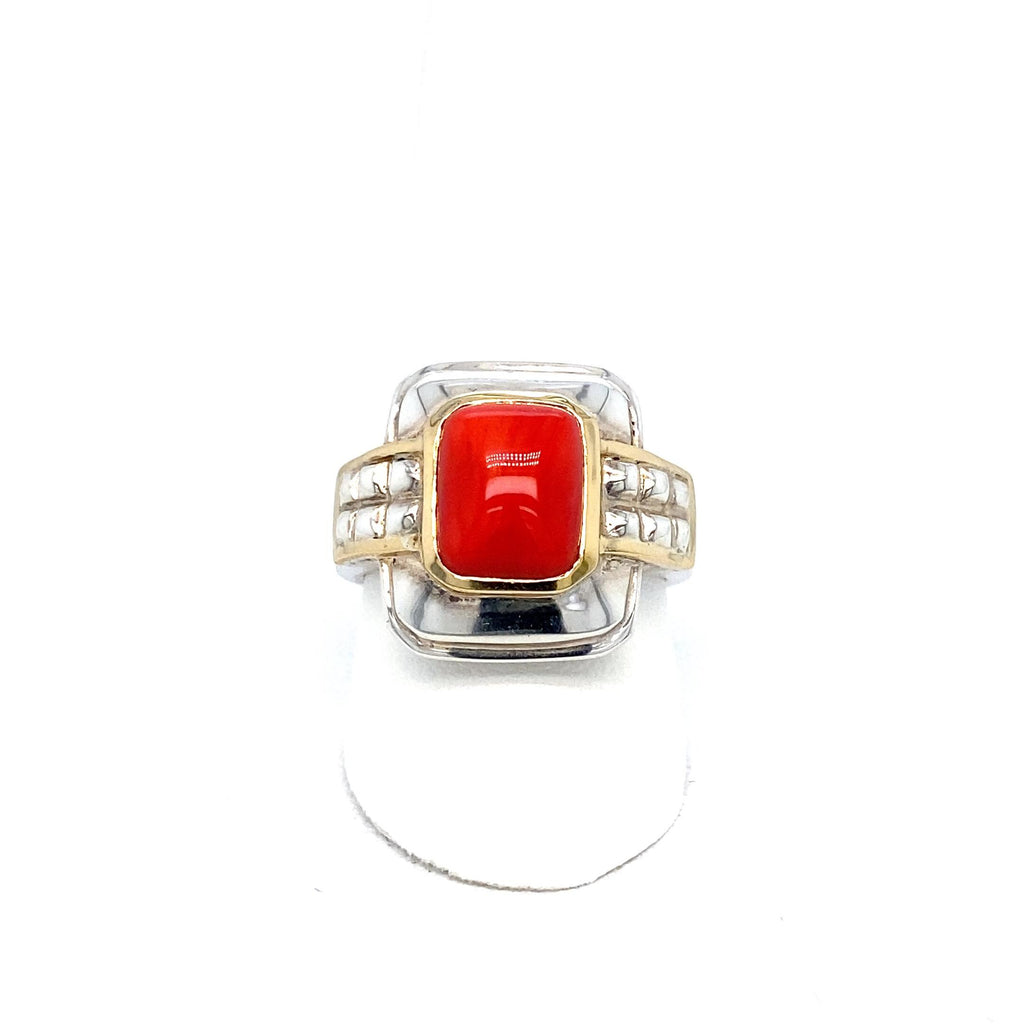 Vintage 18k Gold & Sterling Silver Gemsotne Ring