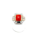 Vintage 18kt Gold & Sterling Silver Gemstone Ring