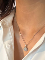 Diamonds and Silver with a Special Miracle Setting Necklace