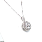 Diamonds and Silver with a Special Miracle Setting Necklace