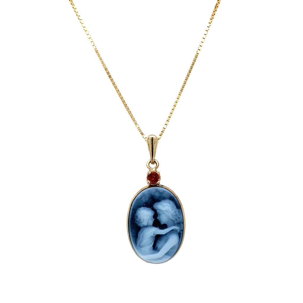 Mother and Child | 10 kt Gold and Birthstone Pendant