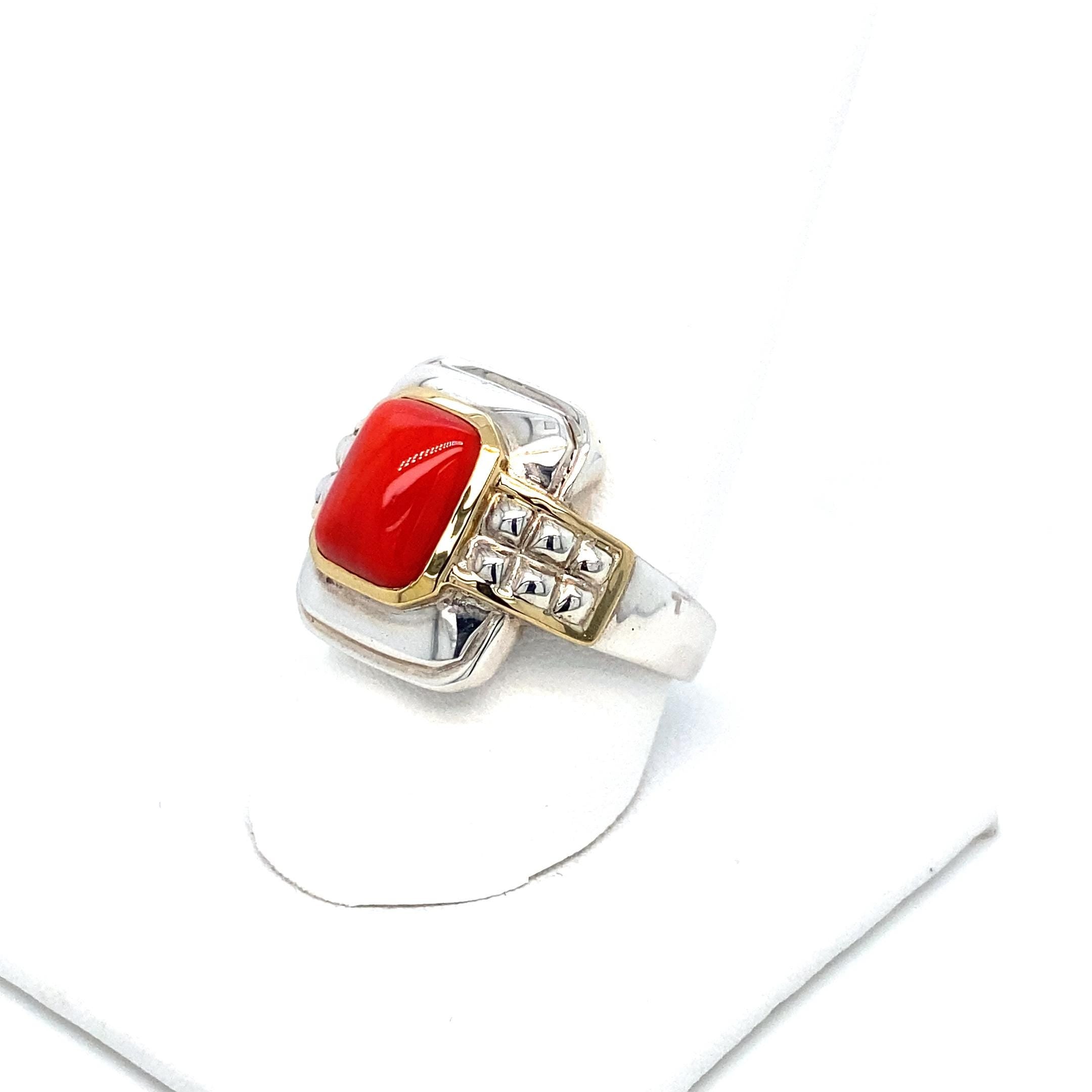 Vintage 18k Gold & Sterling Silver Gemsotne Ring