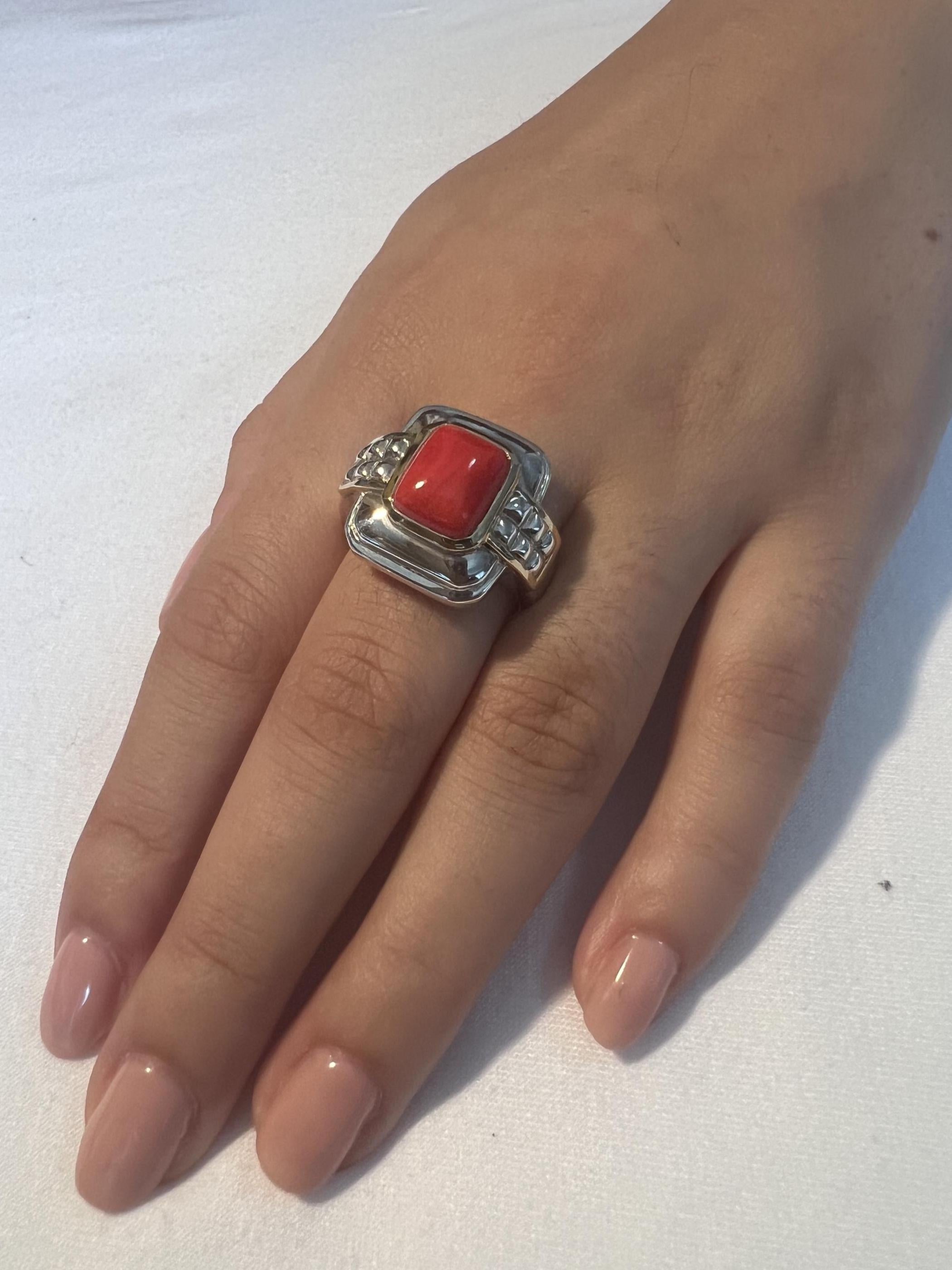 Vintage 18k Gold & Sterling Silver Gemsotne Ring