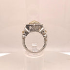 Vintage 18k Gold & Sterling Silver Geometric Ring
