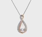 Rocking White Sapphire Gold and Silver Infinity Necklace