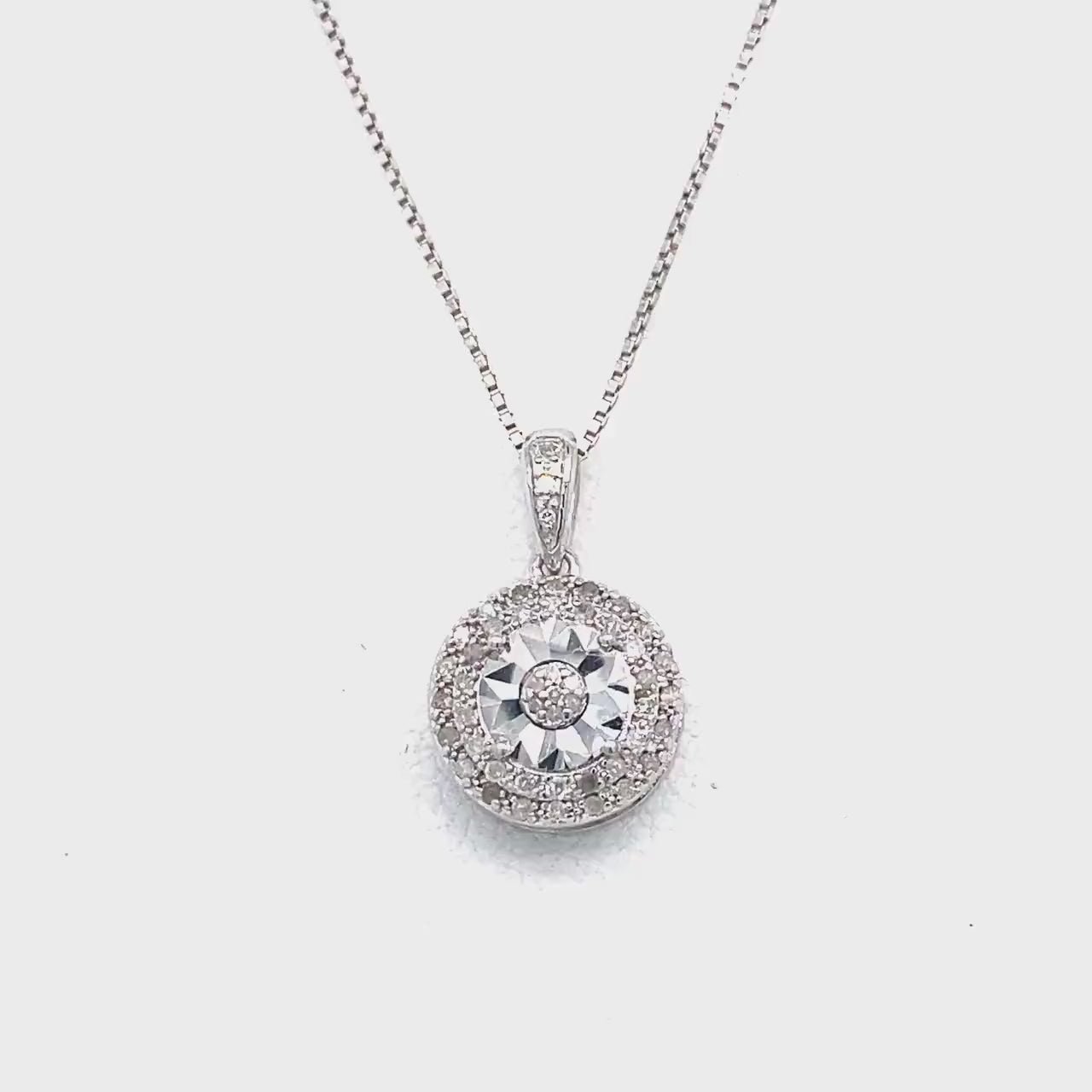 Diamonds and Silver with a Special Miracle Setting Necklace