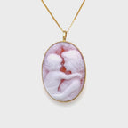 Mother and Child | Large Red Agate 14kt Gold Brooch Pendant