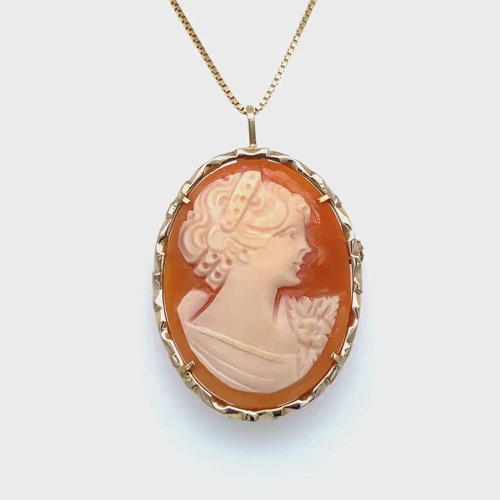 Lady of Elegance | 14kt Gold Victorian Brooch Pendant