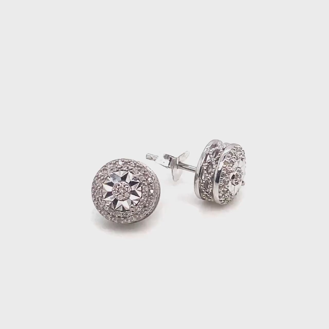 Diamonds and Silver with a Special Miracle Setting Earring
