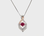 Rocking Created Ruby with White Sapphire Details Necklace