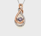 Rocking Amethyst, White Sapphire Details Infinity Necklace