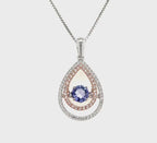 Rocking Tanzanite with White Topaz Details Tearsdrop Necklace