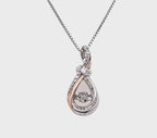 Rocking Diamond Gold and Silver Teardrop Necklace