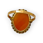 14K Gold Conch Shell Cameo Victorian Ring Made in Italy