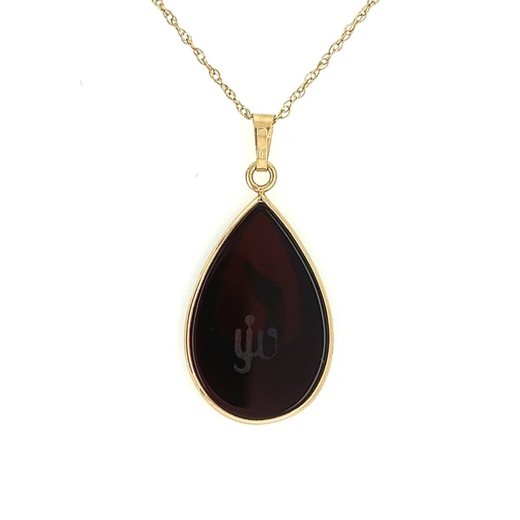 Swan | 14kt Gold Teardrop Shape Pendant