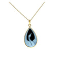 Swan | 14kt Gold Teardrop Shape Pendant