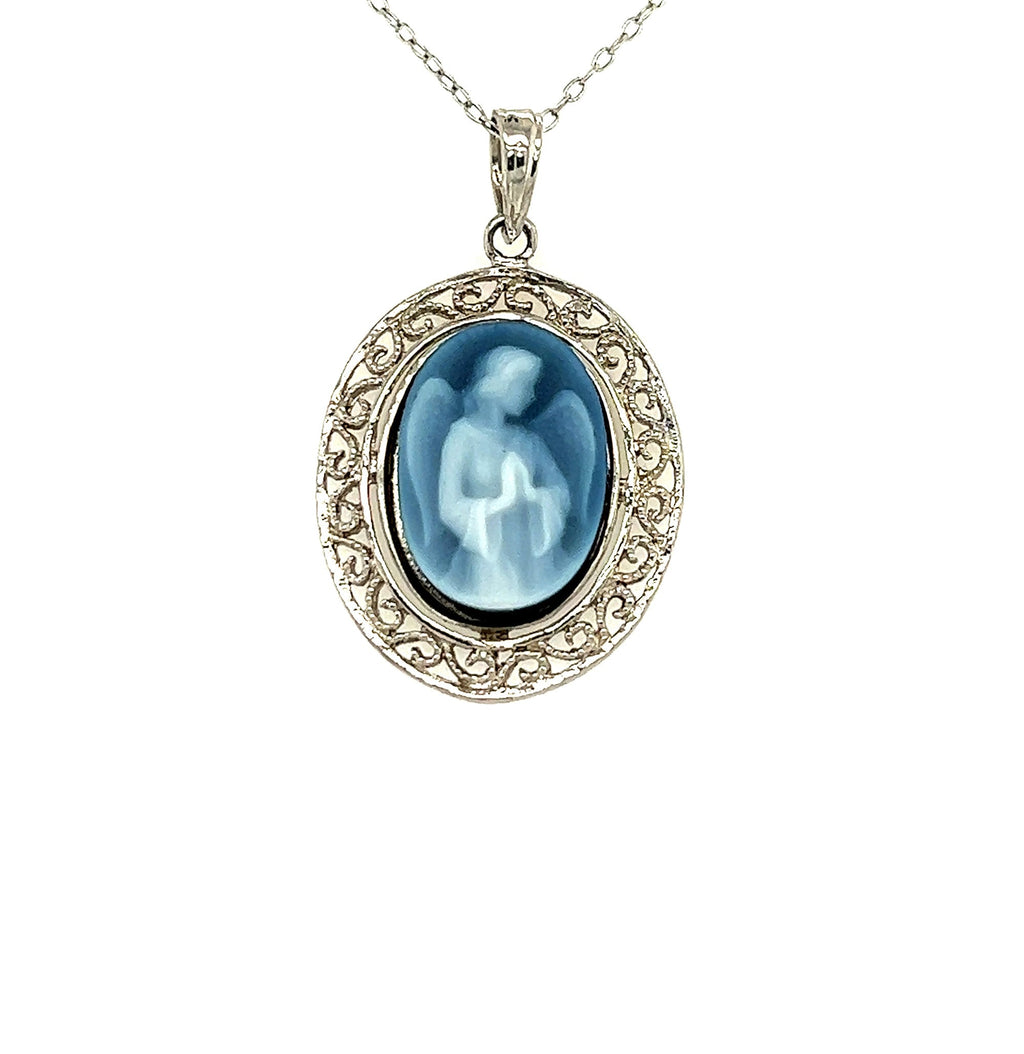 Angel | Sterling Silver, Filigree Frame Pendant