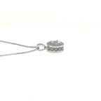 925 Sterling Silver 1/20 TWC Diamond Earring and Necklace Set with a Special Miracle Setting