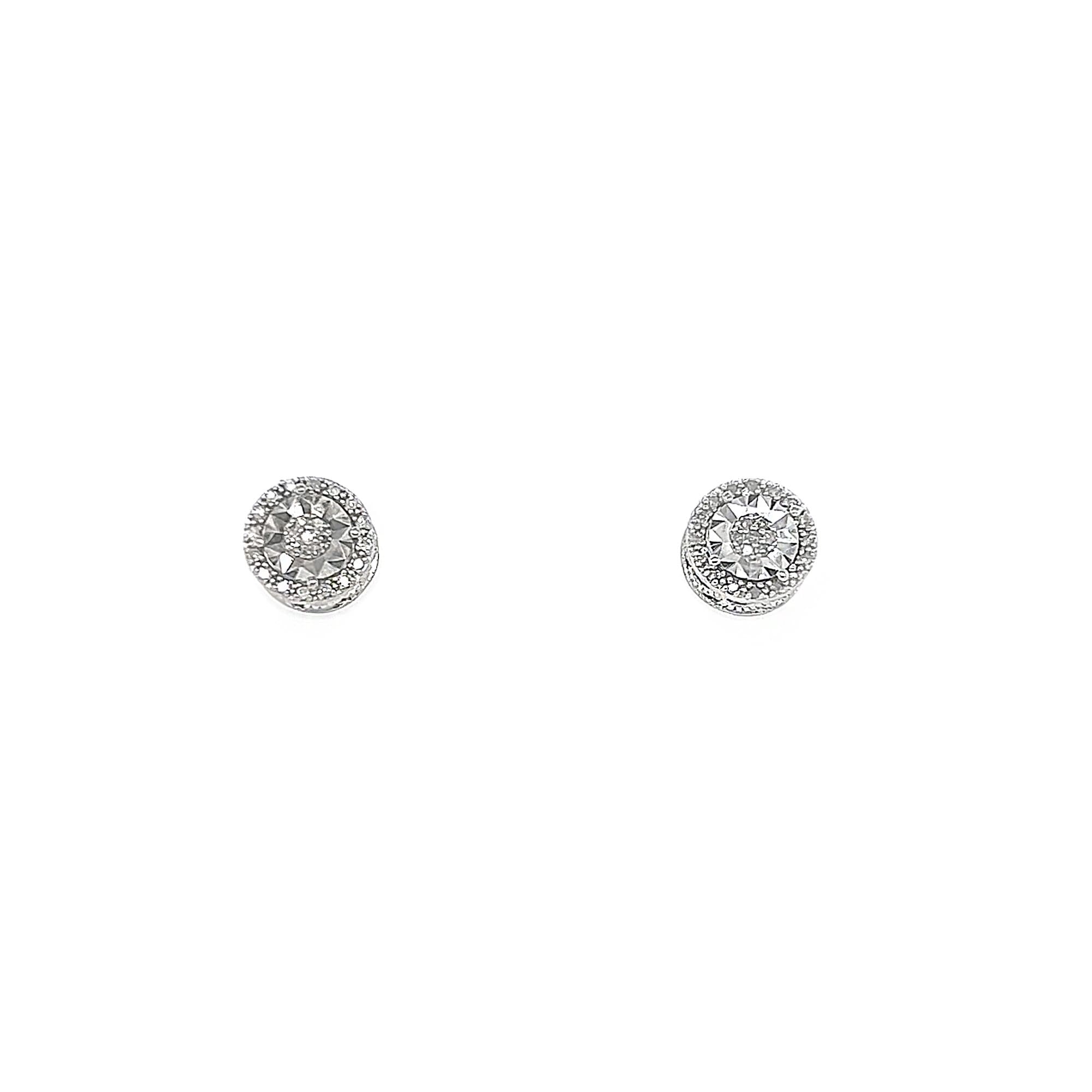 Diamonds and Silver with a Special Miracle Setting Earring