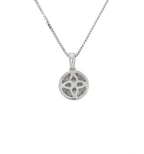 Diamonds and Silver with a Special Miracle Setting Earring and Necklace Set