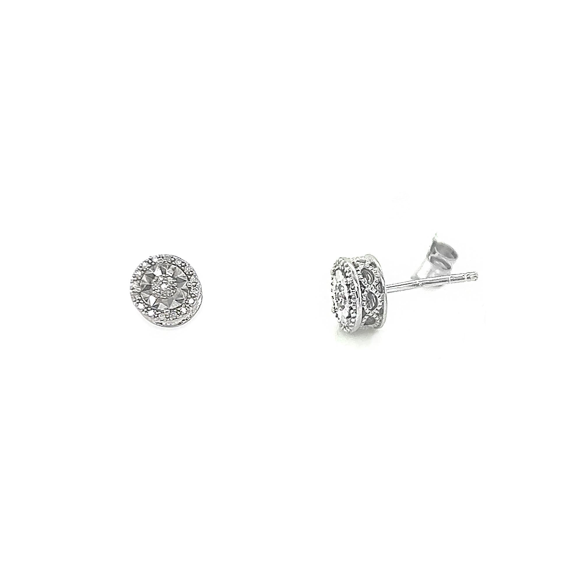Diamonds and Silver with a Special Miracle Setting Earring