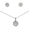 Diamonds and Silver with a Special Miracle Setting Earring and Necklace Set