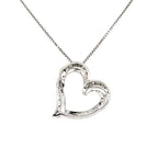 Open Heart | Sterling Silver and Diamonds Necklace