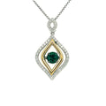 Rocking Emerald and White Sapphire Details Necklace