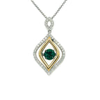'Rocking Emerald' And White Sapphire Pendant Necklace