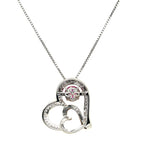 'Rocking Pink Sapphire' and White Sapphire Double-Heart Pendant