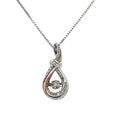 Rocking Diamond Gold and Silver Teardrop Necklace