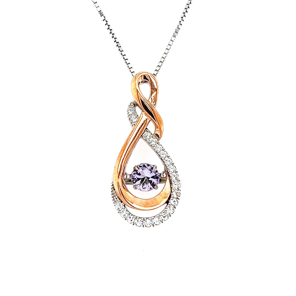 'Rocking Amethyst' And White Sapphire Infinity Pendant