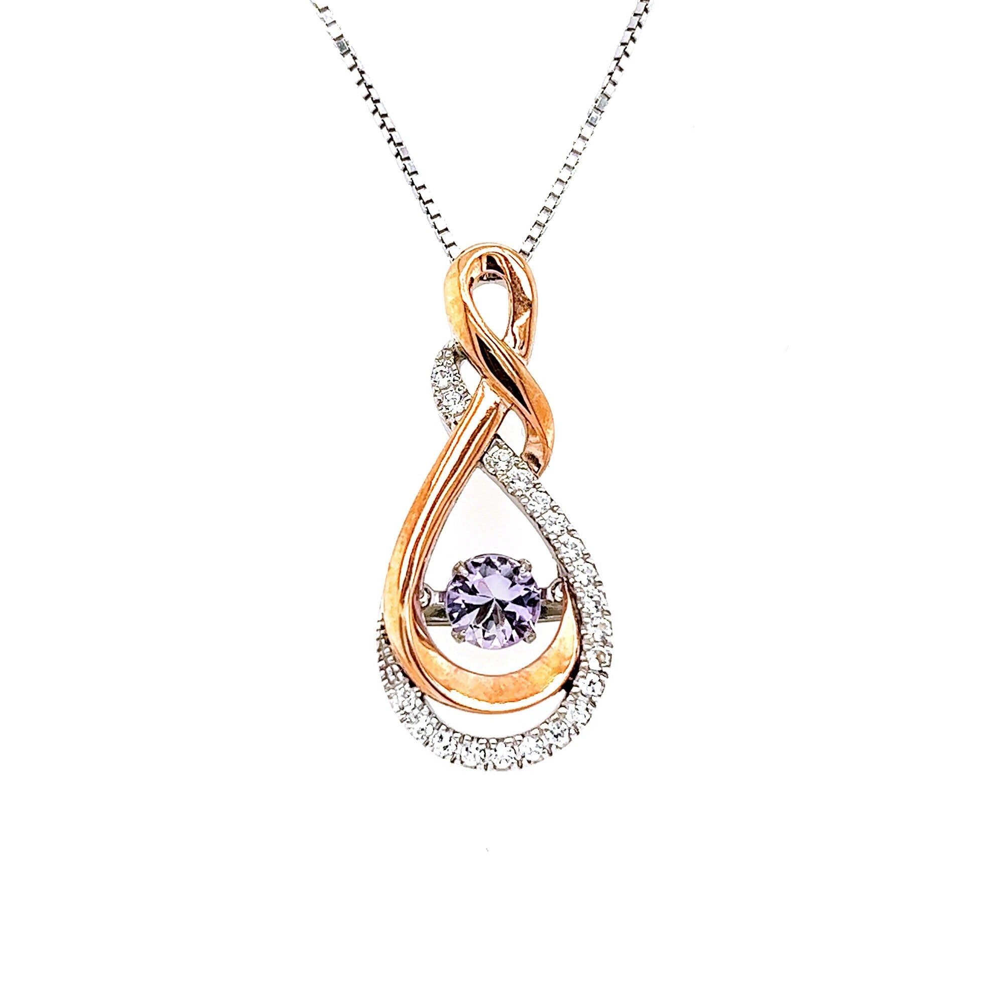'Rocking Amethyst' And White Sapphire Infinity Pendant