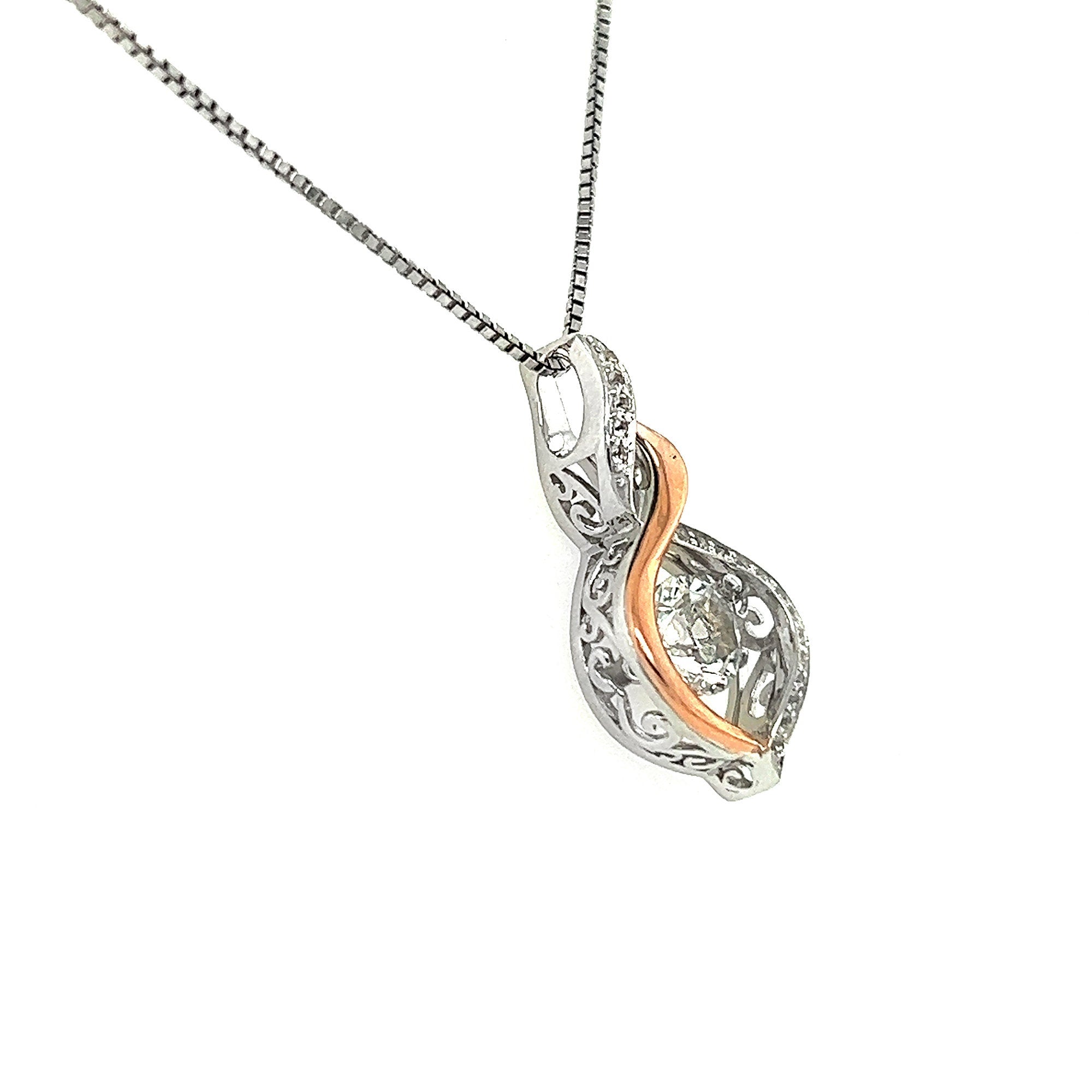 'Rocking White Topaz' Necklace in Gold And Silver