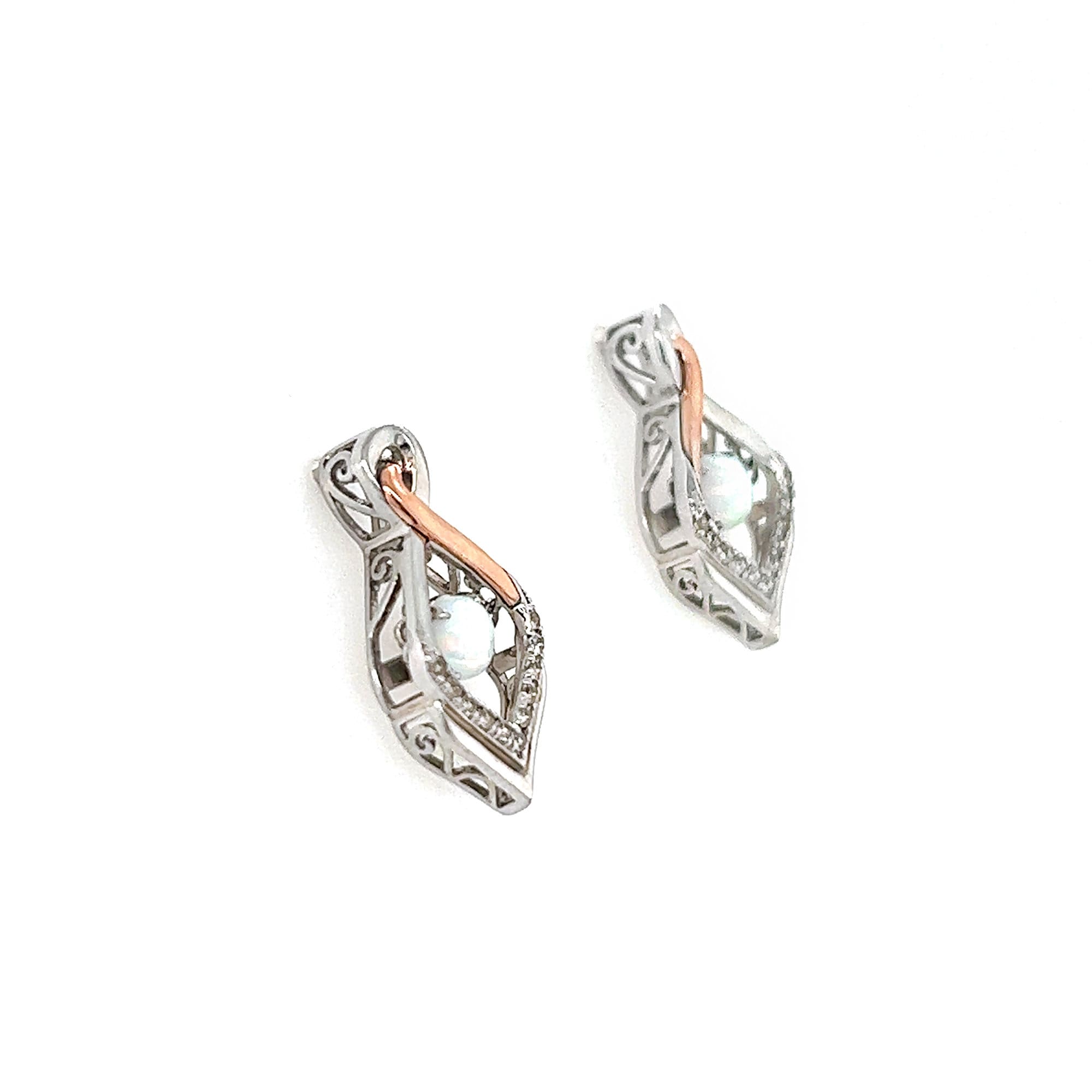 Rocking Created Opal And White Sapphire Accent Infinity Earrings