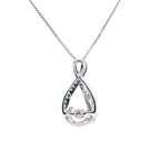 Gold and Silver 'Rocking White Sapphire' Infinity Pendant