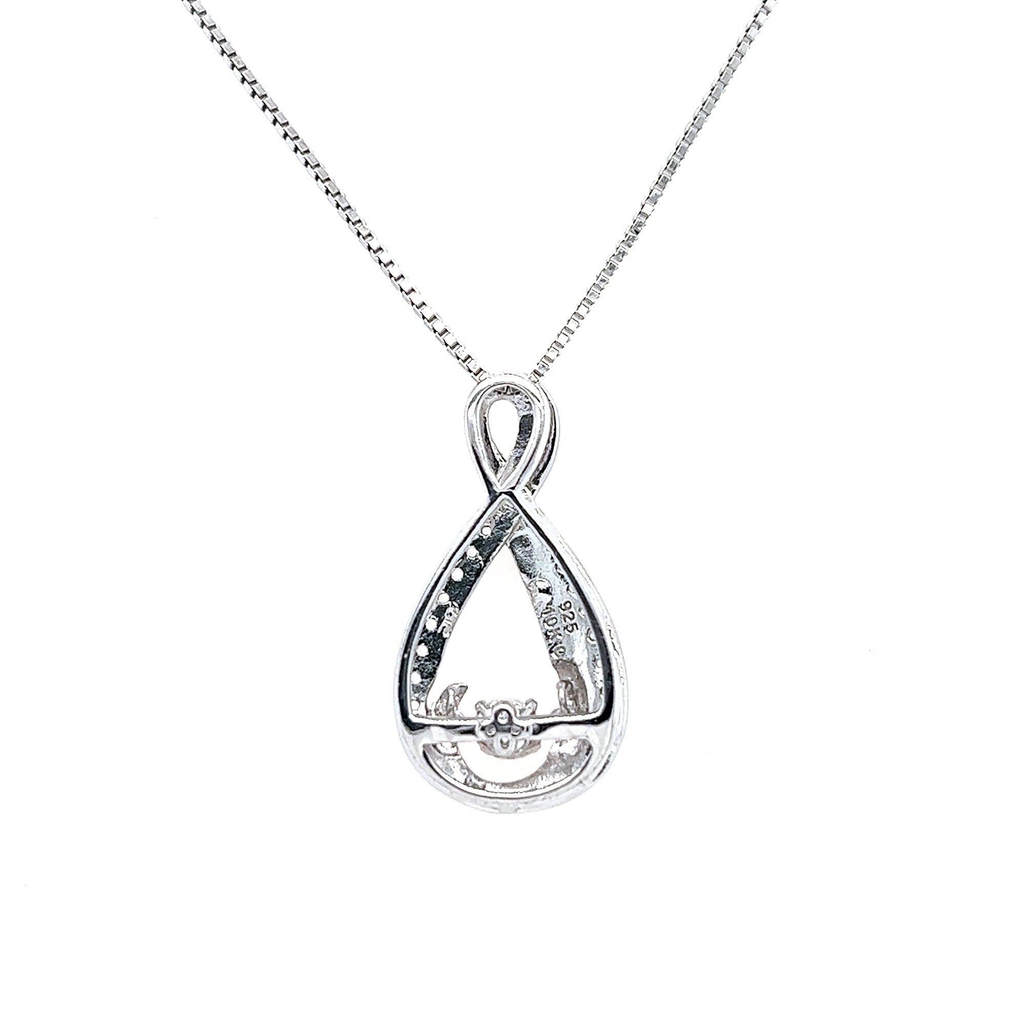 Gold and Silver 'Rocking White Sapphire' Infinity Pendant