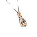 Rocking Stone Collection-Created Amethyst And White Sapphire Infinity Design Pendant In 10K Yellow Gold Ane Sterling silver