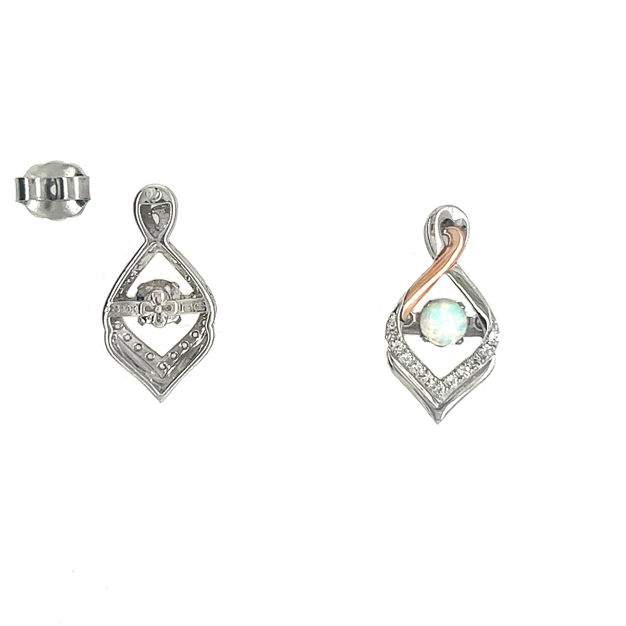 Rocking Created Opal And White Sapphire Accent Infinity Earrings